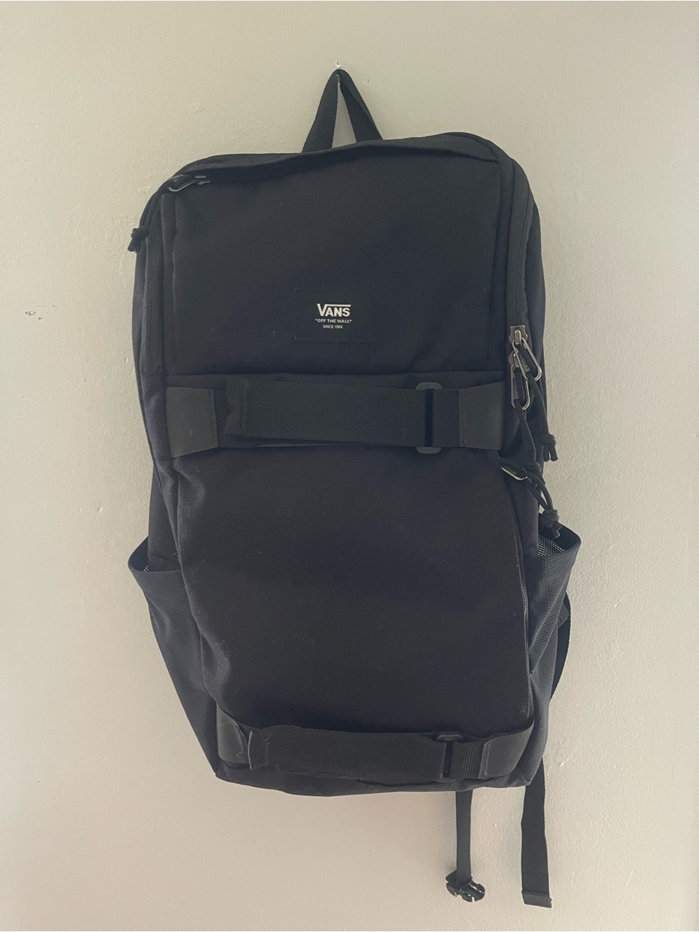 Vans Black Skate Backpack with Front Strap